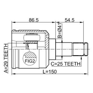 Joint homocinétique intérieur droit FEBEST 0411-CS13RH pour MITSUBISHI LANCER FEBEST
