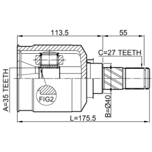 Joint homocinétique intérieur gauche FEBEST 0411-CW5LH pour MITSUBISHI et plus encore... FEBEST