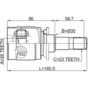 Joint homocinétique intérieur arrière FEBEST 0411-CWR pour MITSUBISHI, CITROËN, PEUGEOT 3715A007 FEBEST