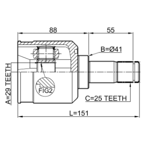 Joint homocinétique intérieur FEBEST 0411-CY2AT pour MITSUBISHI COLT, LANCER FEBEST