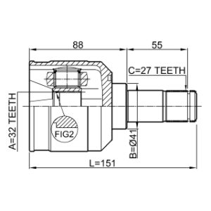 Joint homocinétique intérieur FEBEST 0411-DJ24 pour MITSUBISHI 3815A032 FEBEST