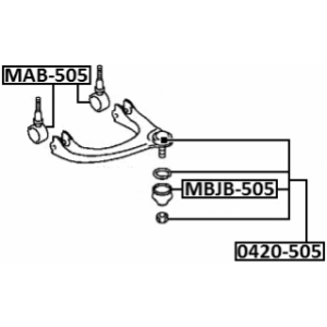Rotule de bras supérieur avant FEBEST 0420-505 pour MITSUBISHI et plus encore... FEBEST