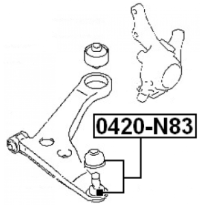 Rotule de bras inférieur avant FEBEST 0420-N83 pour MITSUBISHI SPACE FEBEST