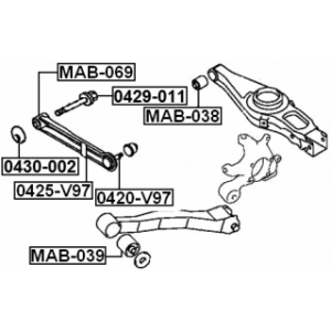 Rotule de bras arrière FEBEST 0420-V97 pour MITSUBISHI SHOGUN FEBEST