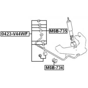 Biellette de barre stabilisatrice avant FEBEST 0423-V44WF pour MITSUBISHI SHOGUN FEBEST