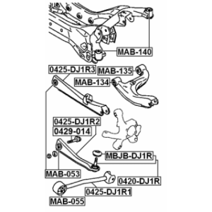 Biellette transversale arrière FEBEST 0425-DJ1R2 pour MITSUBISHI MN150566 FEBEST