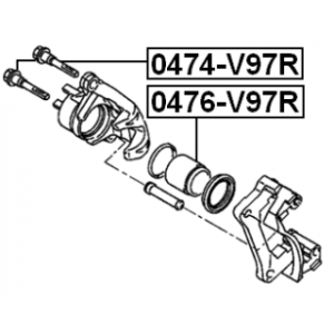 Axe de coulissement d'étrier arrière FEBEST 0474-V97R pour MITSUBISHI, TOYOTA 4605A500 FEBEST
