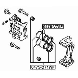 Kit de réparation d'étrier de frein avant FEBEST 0475-D71WF pour MITSUBISHI, ISUZU FEBEST