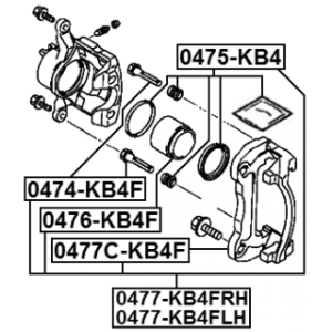 Kit de réparation d'étrier de frein avant FEBEST 0475-KB4 pour MITSUBISHI 4605B628 FEBEST