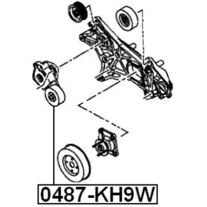 Poulie de tension FEBEST 0487-KH9W pour MITSUBISHI, SUBARU 1345A078 FEBEST