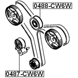 Poulie de renvoi et courroie de distribution FEBEST 0488-CW6W pour MITSUBISHI 1145A026 FEBEST