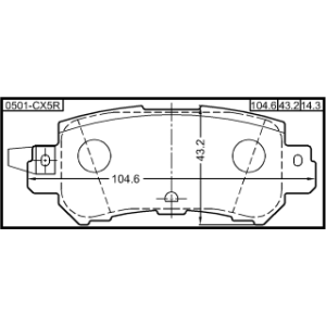 Kit de plaquettes de frein arrière FEBEST 0501-CX5R pour MAZDA DAY3-26-48ZA FEBEST