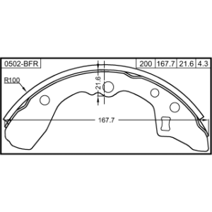 Kit de mâchoires de frein arrière FEBEST 0502-BFR pour MAZDA 323 FEBEST