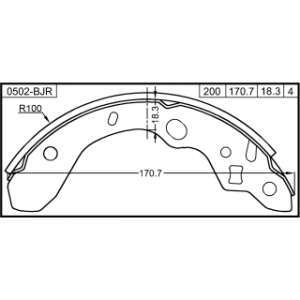 Kit de mâchoires de frein arrière FEBEST 0502-BJR pour MAZDA 323 FEBEST