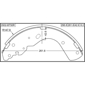 Kit de mâchoires de frein arrière FEBEST 0502-BT50R pour FORD, MAZDA B-SERIE, RANGER FEBEST