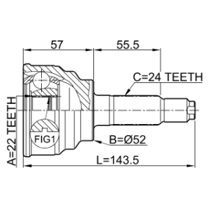 Joint homocinétique extérieur FEBEST 0510-001 pour MAZDA, KIA F001-25-400A FEBEST