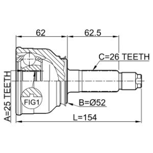 Joint homocinétique extérieur FEBEST 0510-003 pour MAZDA 626 OE G002-25-500A FEBEST
