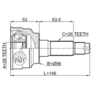 Joint homocinétique extérieur FEBEST 0510-034 pour MAZDA 323 OE FA50-22-610A FEBEST