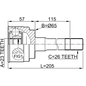 Joint homocinétique extérieur FEBEST 0510-035 pour MAZDA BONGO, E OE M024-22-510 FEBEST