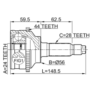 Joint homocinétique extérieur FEBEST 0510-041A44 pour MAZDA TRIBUTE FEBEST
