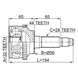 Joint homocinétique extérieur FEBEST 0510-GEUSA44 pour MAZDA 626, MX-6 FEBEST