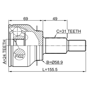 FEBEST Joint homocinétique extérieur 0510-GJAT pour MAZDA CX-5,6 OE FTB1-22-510 FEBEST