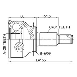 Kit de joint homocinétique FEBEST 0510-KEAT4WD pour MAZDA 6, CX-5 OE FTB4-22-510 FEBEST