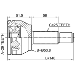 Joint homocinétique extérieur FEBEST 0510-M2 pour MAZDA 2 OE FA81-25-500 FEBEST