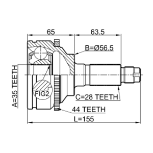 Joint homocinétique extérieur FEBEST 0510-MPVLW3A44 pour MAZDA MPV FEBEST