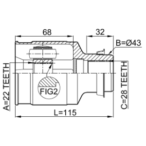 Joint homocinétique intérieur droit FEBEST 0511-323FRH pour MAZDA F061-22-520 FEBEST