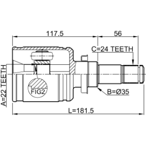 Joint homocinétique intérieur gauche FEBEST 0511-BL16MTLH pour MAZDA 3 FEBEST