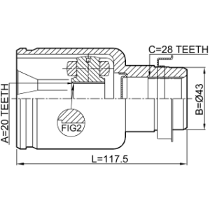 Joint homocinétique intérieur droit FEBEST 0511-DY3WATRH pour MAZDA 2 FEBEST