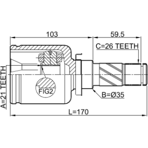 Joint homocinétique intérieur gauche FEBEST 0511-DY5WATLH pour MAZDA 2 FEBEST