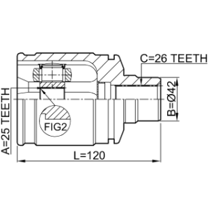 Joint homocinétique intérieur droit FEBEST 0511-GDRH pour MAZDA 626, MX-6 FEBEST