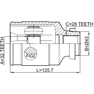 Joint homocinétique intérieur droit FEBEST 0511-GHMTRH pour MAZDA 6 FEBEST