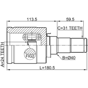 Joint homocinétique intérieur gauche FEBEST 0511-GJATLH pour MAZDA CX-5,6 FEBEST