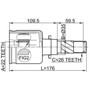 Joint homocinétique intérieur gauche FEBEST 0511-M316ATLH pour MAZDA 3 FEBEST