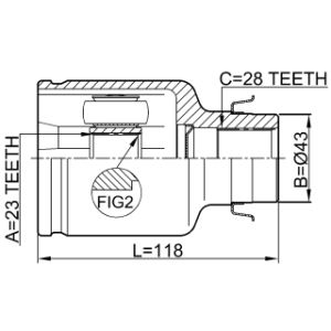 Joint homocinétique intérieur droit FEBEST 0511-M320ATRH pour MAZDA 626,3 FEBEST
