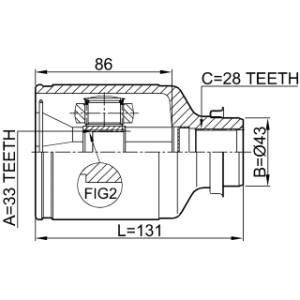 Joint homocinétique intérieur droit FEBEST 0511-M6ATRH pour MAZDA, FORD FF05-22-520 FEBEST