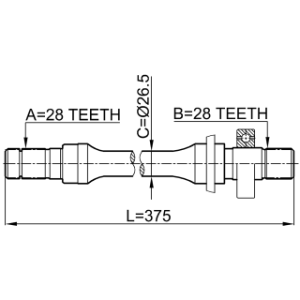 Demi-arbre de transmission droit FEBEST 0512-626GE pour MAZDA G560-25-700A FEBEST
