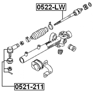 Biellette de direction FEBEST 0522-LW pour MAZDA MPV OE LC62-32-240 FEBEST