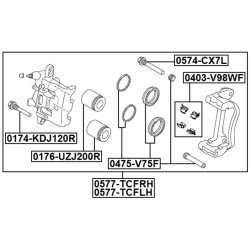 Étrier de frein FEBEST 0577-TCFRH pour MAZDA CX-9 OE TKY8-33-98Z FEBEST