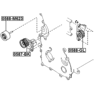 Kit de tendeur de poulie FEBEST 0587-BK pour MAZDA 5,3 FEBEST