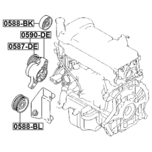 FEBEST tendeur de courroie 0590-DE pour MAZDA 2,3 OE ZJ38-15-980B FEBEST