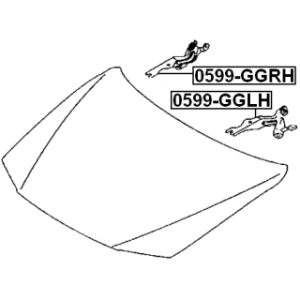Ensemble de charnière de capot gauche FEBEST 0599-GGLH pour MAZDA 6 FEBEST