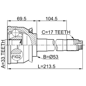 Joint homocinétique extérieur FEBEST 0610-007 pour ISUZU 8-97131-395-0 FEBEST