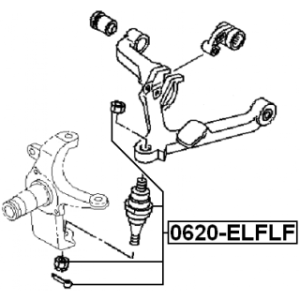 Rotule de bras inférieur avant FEBEST 0620-ELFLF pour ISUZU MU-7, MU-X FEBEST