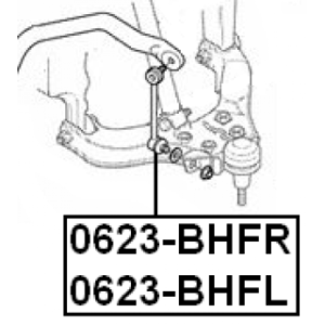 Biellette de barre stabilisatrice avant gauche FEBEST 0623-BHFL pour ISUZU, VAUXHALL FEBEST