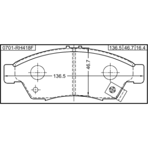 Kit de plaquettes de frein avant FEBEST 0701-RH418F pour SUZUKI 55810-54G12-000 FEBEST