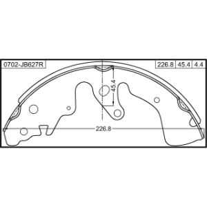 Kit de mâchoires de frein arrière - Kit FEBEST 0702-JB627R pour SUZUKI 53200-65J00 FEBEST